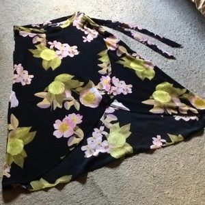 Floral Long Wrap Skirt in size Large